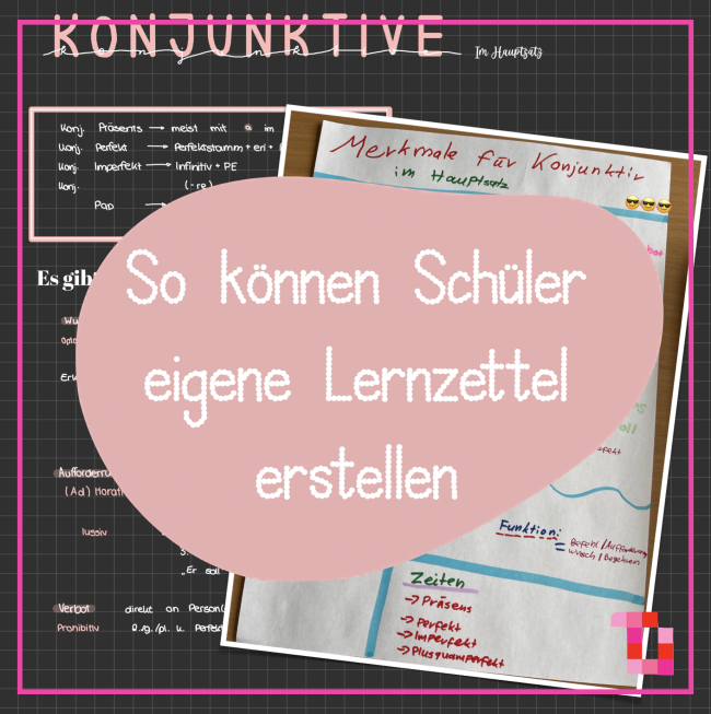 Beitragsbild Lernzettel Konjunktiv